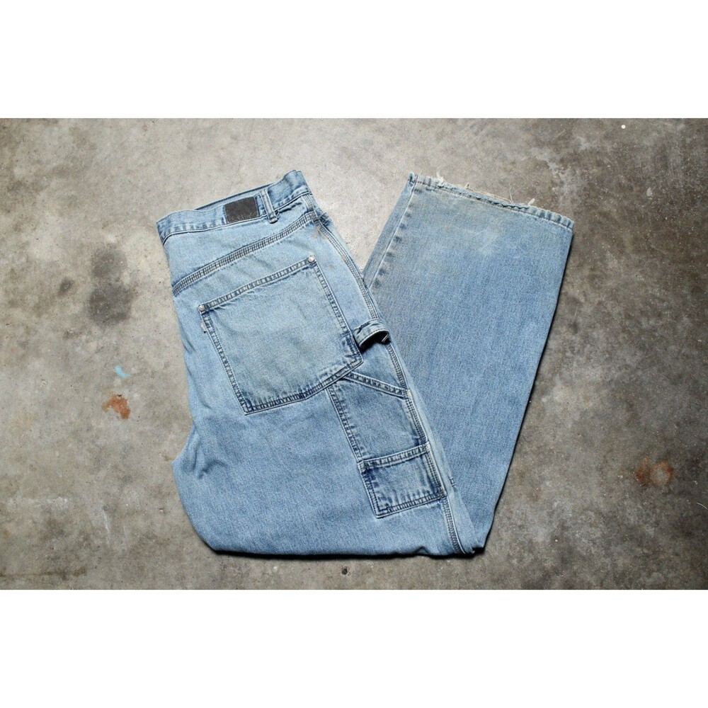 Vintage 1990's Levis Silvertab Distressed & Sun-Faded Wide Leg Jeans - 36" x 32"
